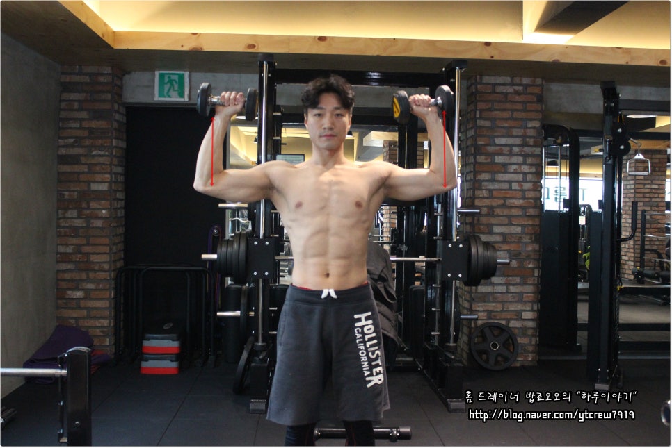 덤벨 숄더 프레스 어깨 넓어지는 운동 네이버 블로그