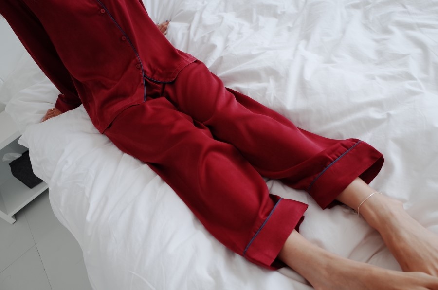 New Wine Silk Pajamas Newlyweds Couple Pajamas Fas