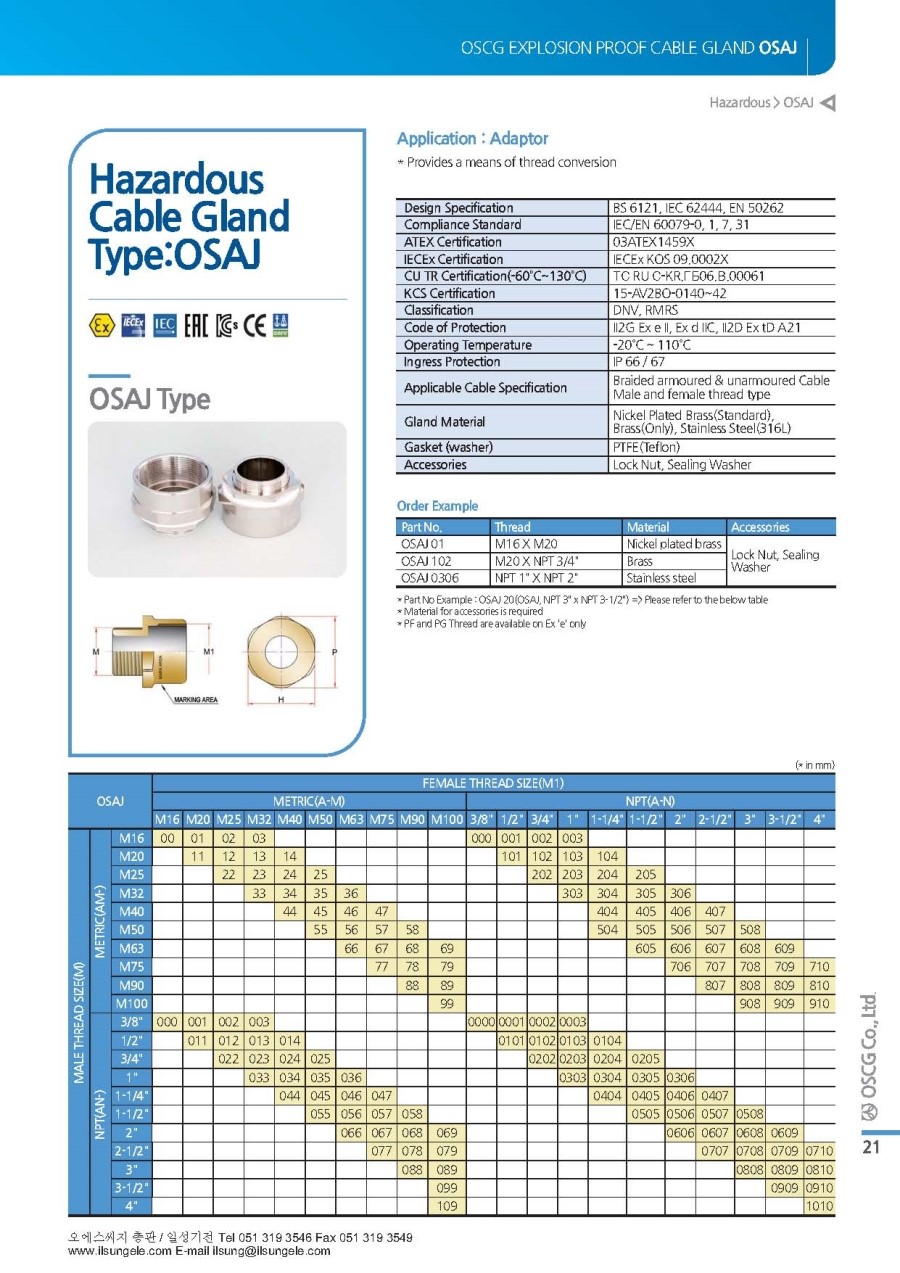 OSCG 종합카다로그 Cable Gland / Junction Box 네이버 블로그